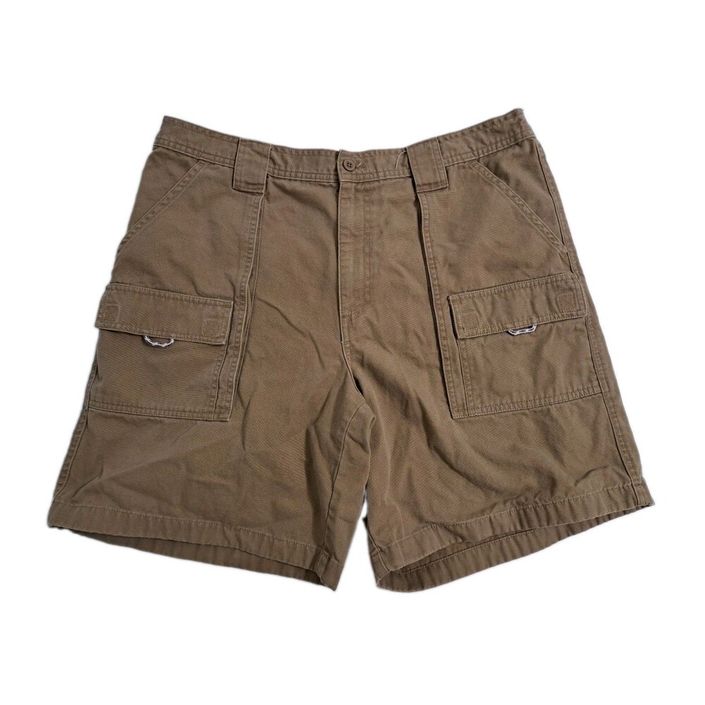LL Bean Cargo Shorts Mens 38 Brown Safari Utility Dark Khaki Canvas Hike Fishing